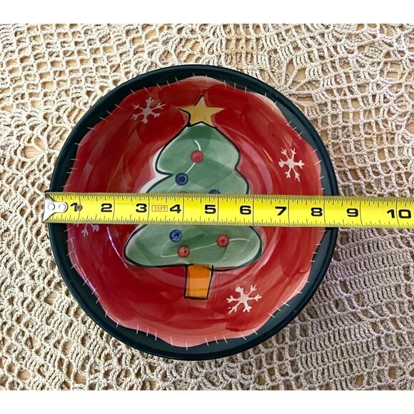 Vintage Studio 33 Christmas Tree Bowl 10" - Festive Holiday Decor - Picture 3 of 4